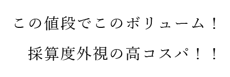 この値段でこのボリューム